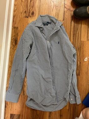 Polo by Ralph Lauren Men’s Navy and White Gingham Button-Down Shirt